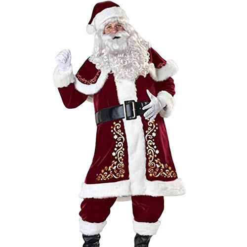 Déguisement du Père Noël Homme Adulte, 8 Pièces Costume Dégu